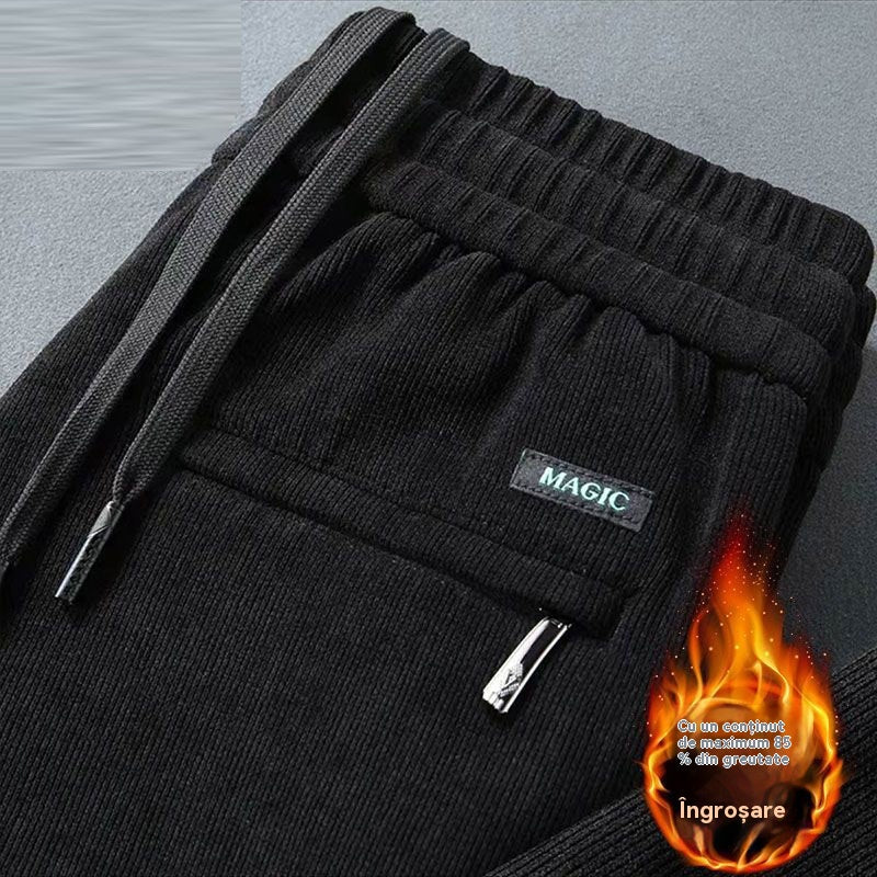 🔥 2024 jesienne i zimowe spodnie z gęsiego puchu męskie spodnie sportowe luźne spodnie na co dzień-3798631