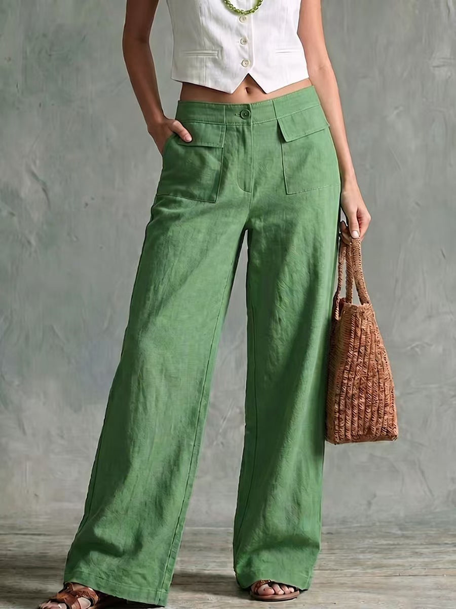 【S-3XL】Damskie spodnie codzienne z szerokimi nogawkami (bawełna i len) 👖✨