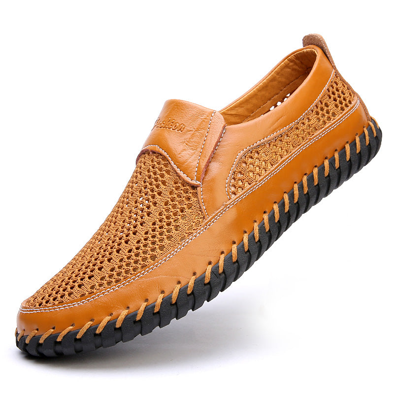【38-48】👞Letnie nowe męskie buty z siateczki – duże rozmiary – prawdziwa skóra bydlęca ✅Odporne na pot i nieprzyjemny zapach ✅Oddychające i wygodne
