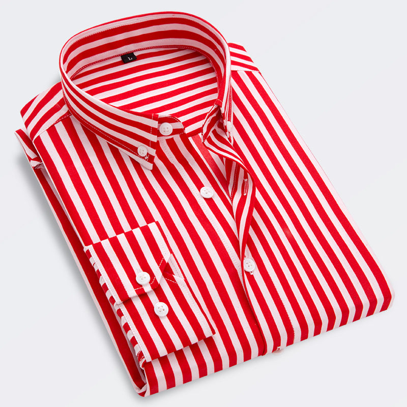 🔥👕🔥【M-5XL】Męska koszula biznesowa w paski z długim rękawem 2025