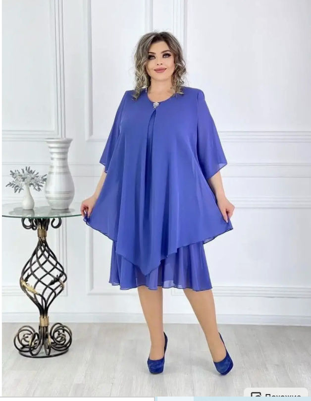 💟【S-5XL】👗【40-120kg】2024 nowa elegancka sukienka z szyfonu-3656630