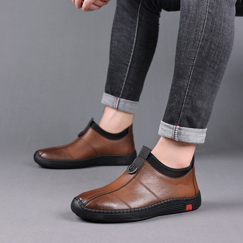 【39-44】 2025 jesienne i zimowe popularne męskie buty na co dzień z miękkiej skóry-3915250
