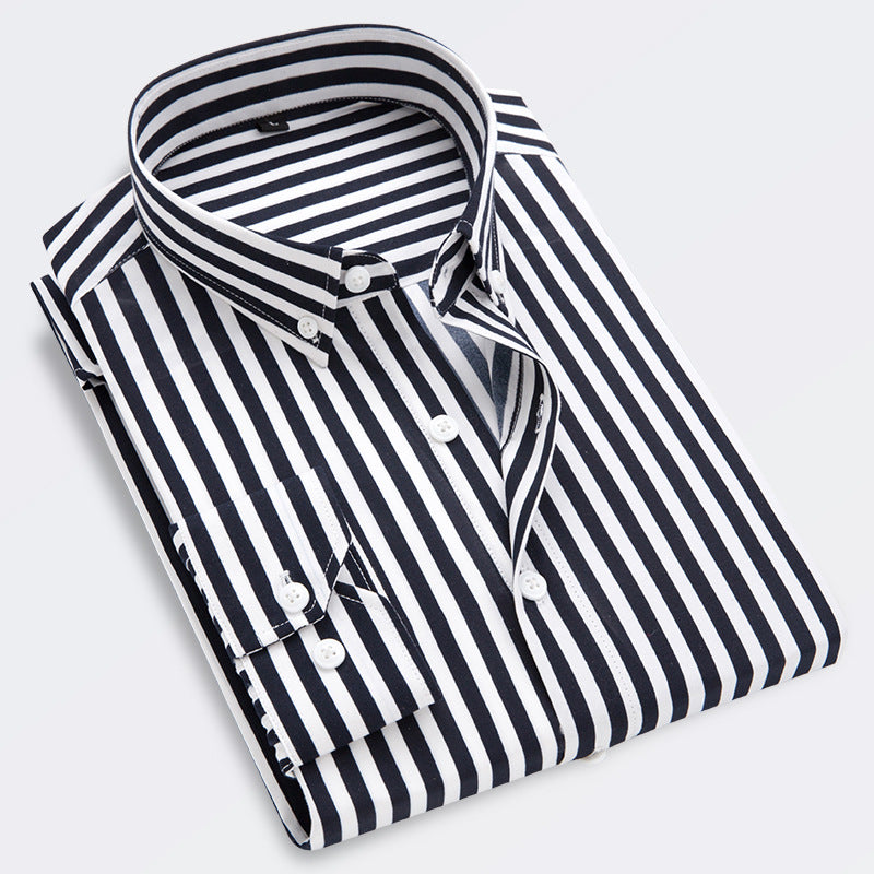 🔥👕🔥【M-5XL】Męska koszula biznesowa w paski z długim rękawem 2025