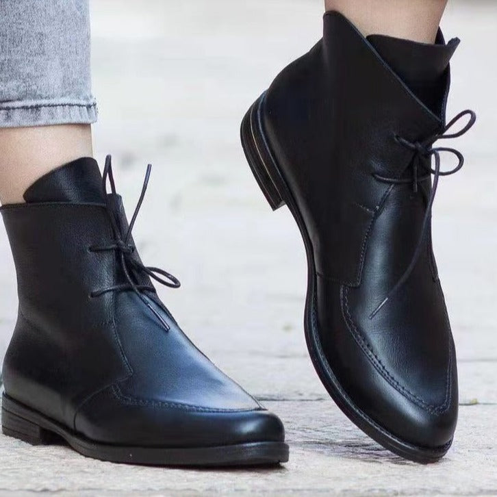 š¢ć35-40ć2024 nowe jesienne kolory pasujÄ
ce do prawdziwej skóry buty Martin na grubym obcasie-3742899