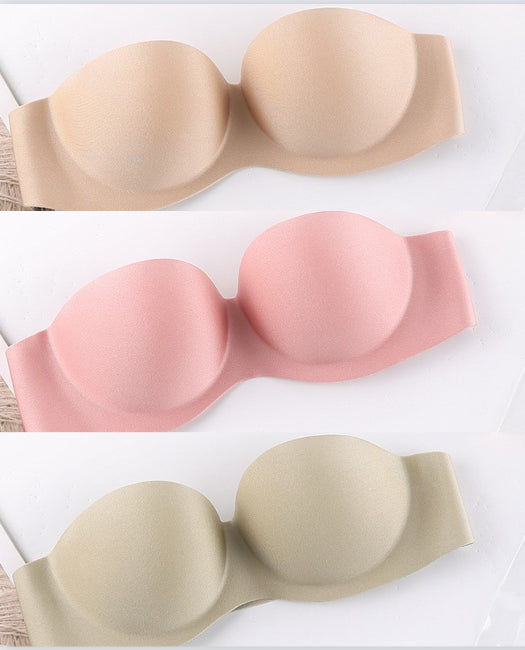 🌸【🔥 Kup 2, a 1 otrzymasz gratis】 Letni, niewidoczny, antypoślizgowy biustonosz bez ramiączek o cienkim przekroju seksowna bielizna push-up-4073020