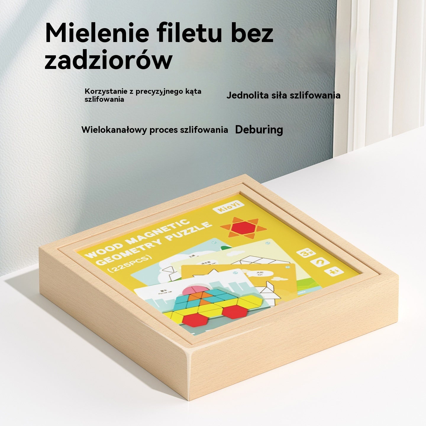 👶🌈🧩【225 elementów】🔥Magnetyczna drewniana układanka tangram, trening mózgu i zabawka edukacyjna dla dzieci, stymuluje myślenie