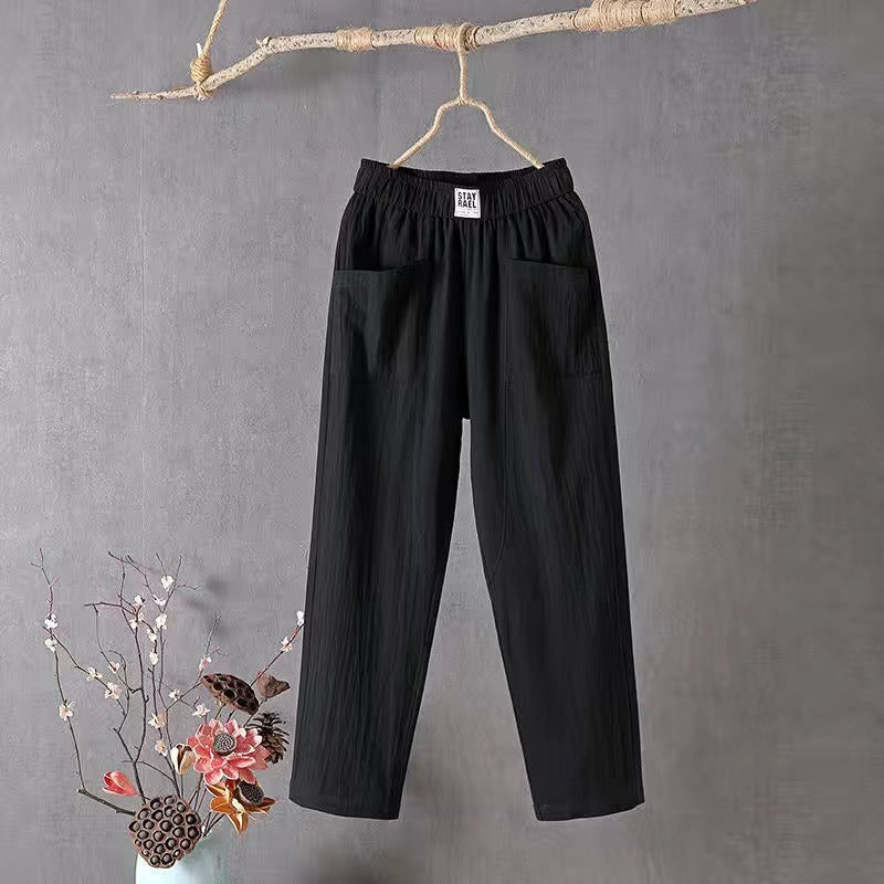 【M-4XL】2024 Damskie spodnie z szerokimi nogawkami Wygodne spodnie na co dzień-3726344
