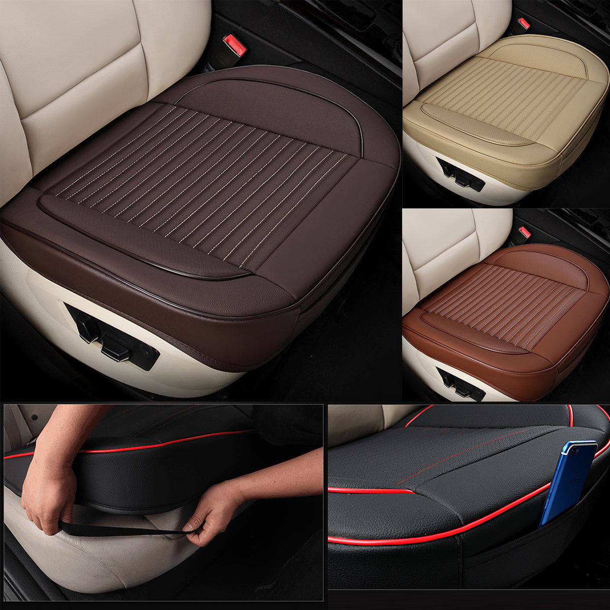 🚗🔥  Poduszka do fotelika samochodowego ze skóry naturalnej typu all-inclusive