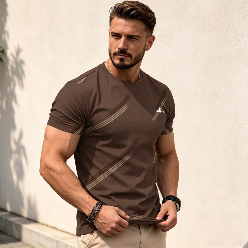 【S-4XL】👕Camiseta de hombre elegante y sencilla a la moda—adecuada para ir al trabajo, practicar deportes y para uso casual.