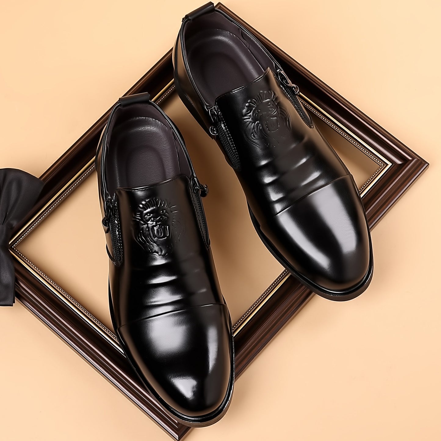 Zniżka ograniczona czasowo【39-48】 Ekskluzywne skórzane buty męskie z motywem lwa – siła, styl i elegancja