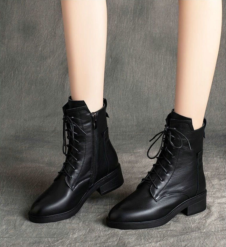 【Jesienna nowość】🍁🍂【35-41】 Stylowe i eleganckie damskie skórzane buty Martin z noskiem w szpic