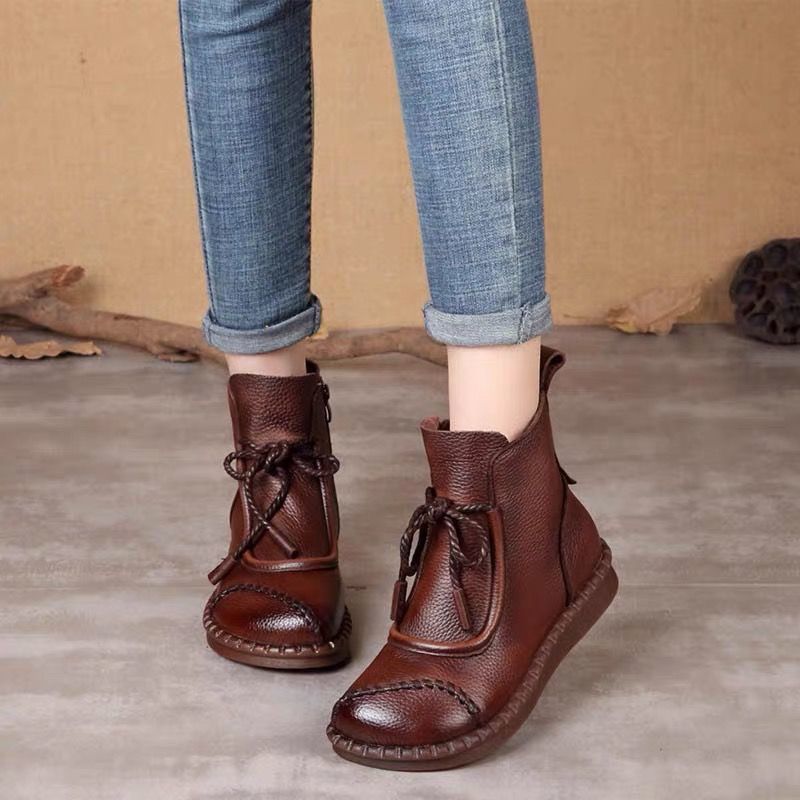 🔥✨【35-40】🌷👢Нови постъпления 2025 Предварителна поръчка в началото на есента🎉 Винтидж дамски ботуши от мека кожа