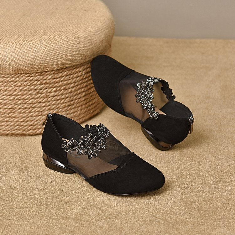 🔥【35-41】🏆2025 nowe damskie buty na koturnie z wydrążoną siateczką i miękką podeszwą🩰