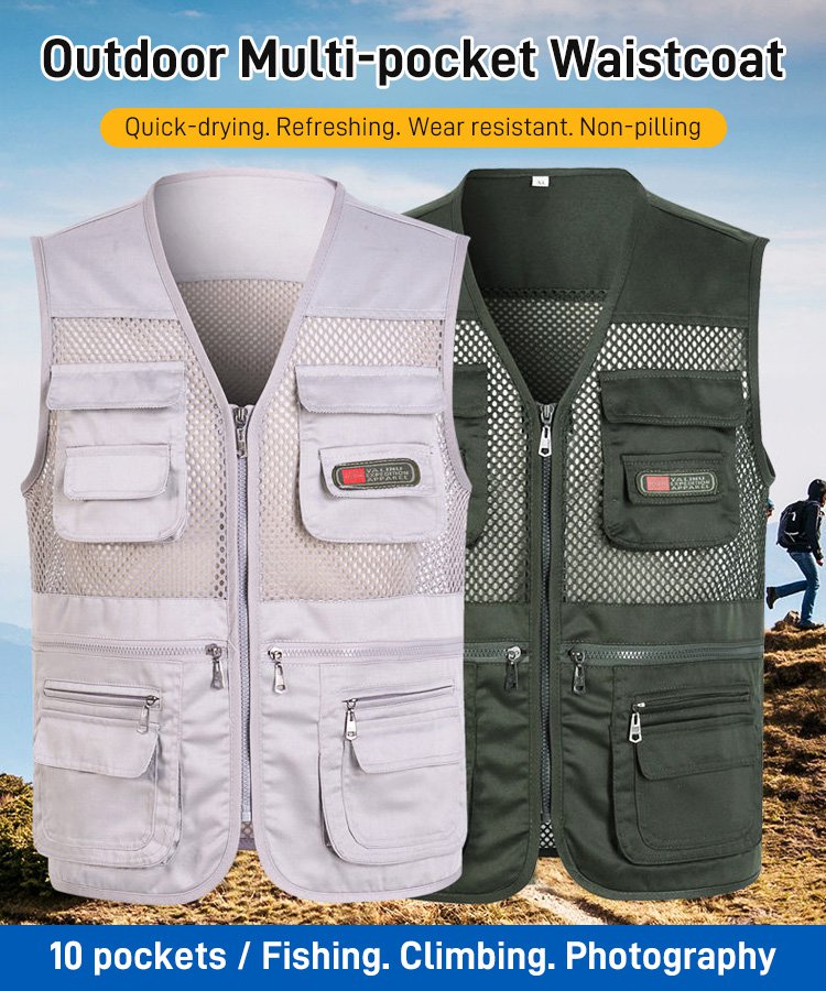 š„ćXL-4XLćš„Funkcjonalna kamizelka z wieloma kieszeniami_3640451