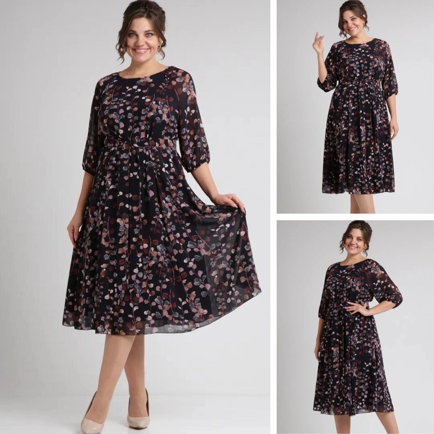 🔥【Ograniczona ilość】✨🌈【S-5XL】2025 wiosna nowa elegancka i modna sukienka z nadrukiem, swobodna i uniwersalna