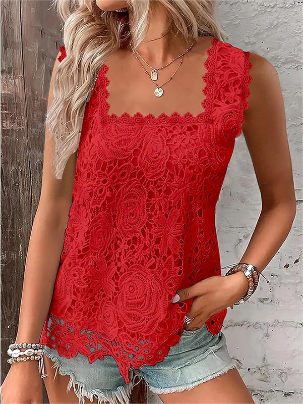🌼🔶【S-5XL】Letnia nowość - damski koronkowy top z odkrytymi plecami i nadrukiem - niezbędny w podróży