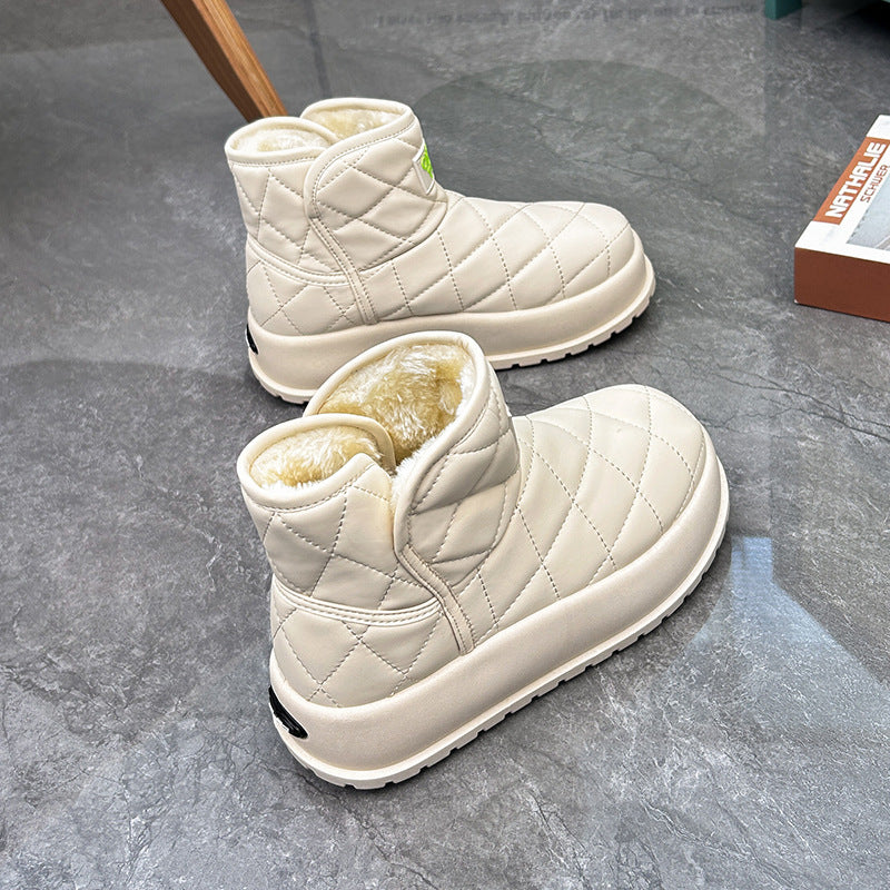 🔥🔥【35-40】2024 nowe zimowe buty damskie ciepłe plus aksamitne śniegowce-3798927