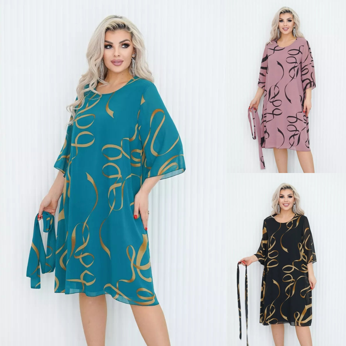 💕【Ograniczona ilość】💕【S-3XL】2025 Modna cienka elegancka sukienka koronkowa z falbankami na rękawach