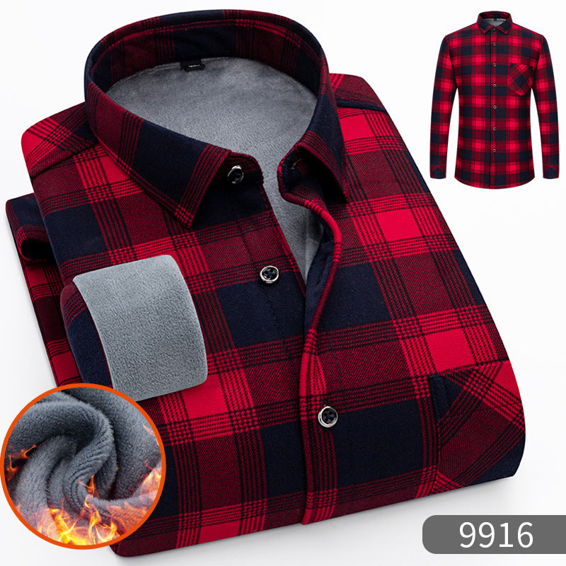 🔥👔【L-5XL】 Ciepła koszula biznesowa z długim rękawem na jesień i zimę3895561