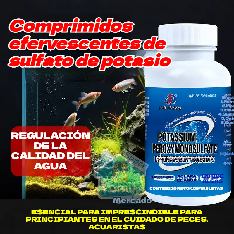 🔥【150cápsulas】🐟🌿Tabletas purificadoras de agua para acuarios con múltiples efectos: Esterilizan, eliminan el cloro y purifican el agua; aptas para acuarios y estanques.