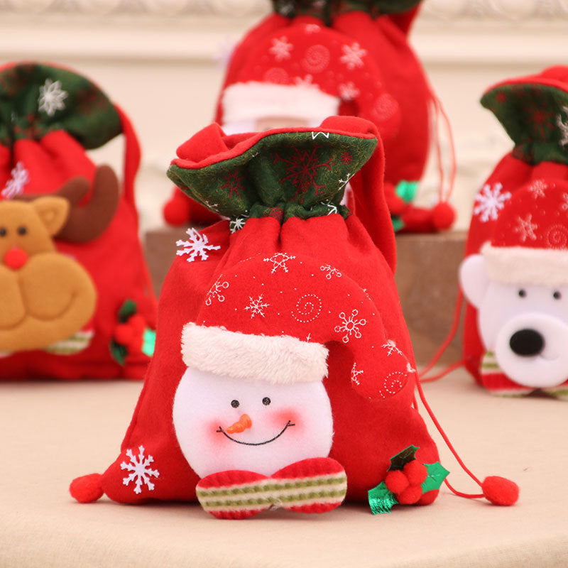 🎄🎁🔔【Zestaw 4 szt.】🦌🎅🏼Urocza torba prezentowa z motywem renifera i Mikołaja