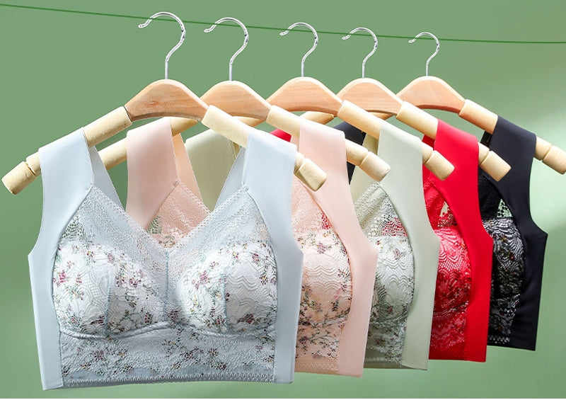 💕🎁 💕【40 kg-100 kg】Bezszwowy biustonosz z lodowego jedwabiu w dużym rozmiarze, oddychający i regulowany