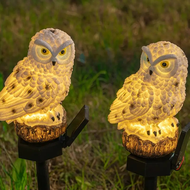 🦉 Dekoracyjna lampa solarna w kształcie sowy - Ciepłe światło do Twojego ogrodu