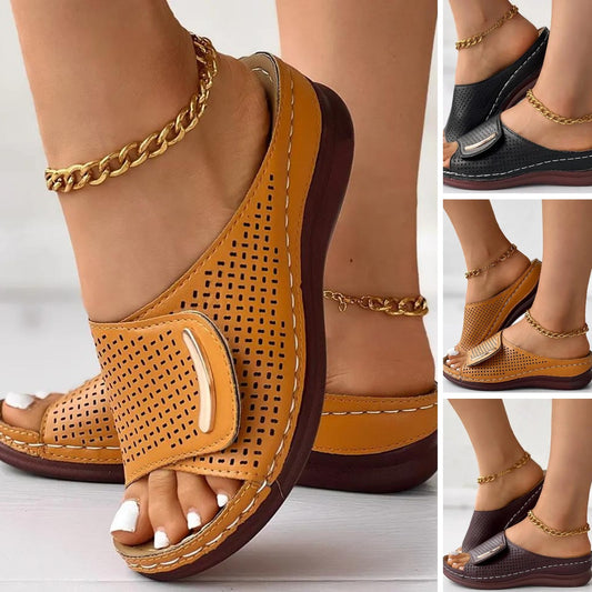 ✨【35-43】2025 nowe skórzane sandały i kapcie, 🤩 Nowe kapcie do korekcji dużego palca