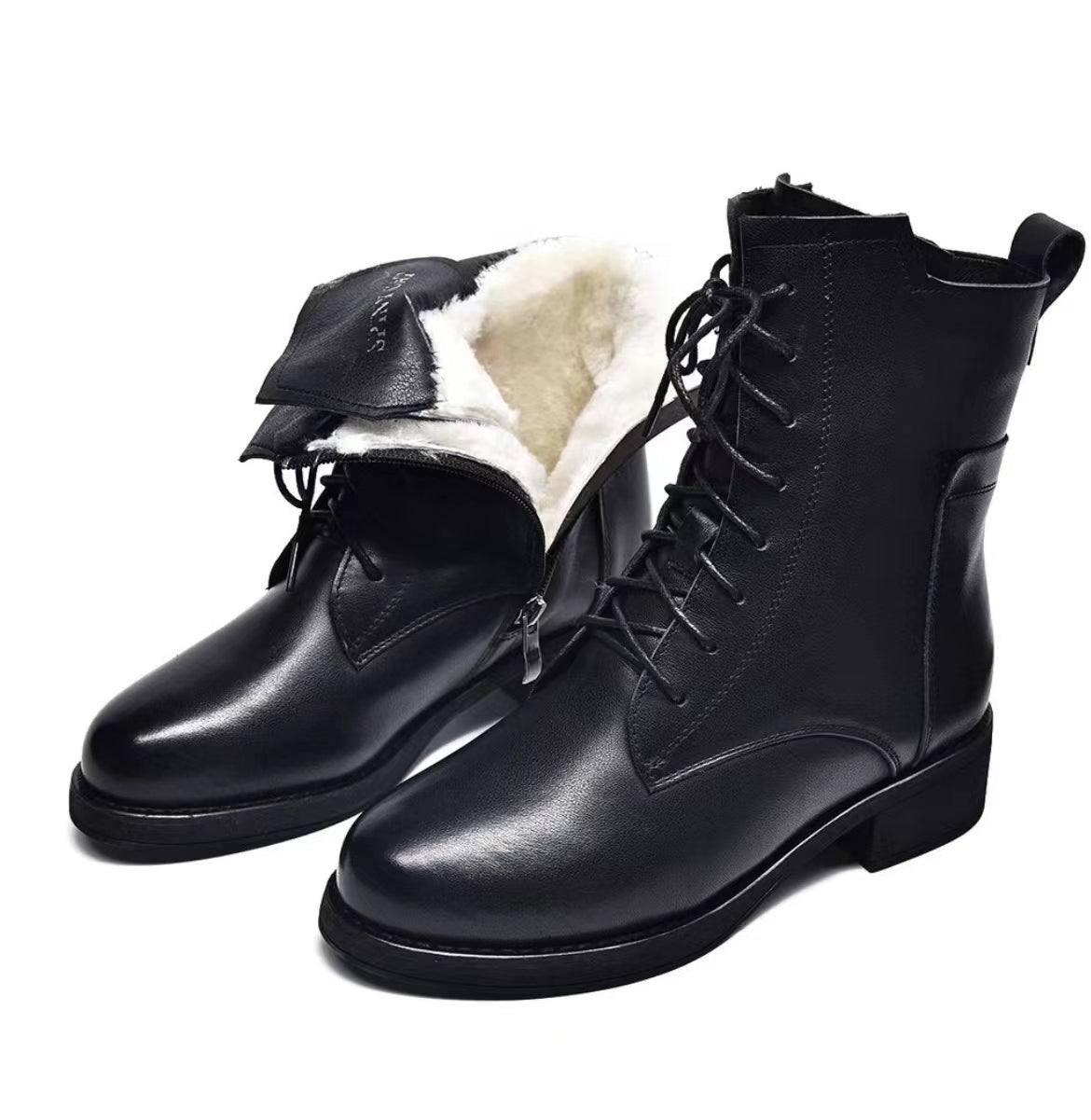 🔥✨【Jesienny nowy styl】【35-41】Modne i eleganckie damskie buty typu Martin z noskiem w szpic, z prawdziwej skóry