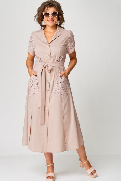 💞✨【Nowość na lato🔥】【S-5XL】2025 Modna, swobodna, wysokiej jakości koszula z kołnierzykiem z bawełny i lnu, długa spódnica