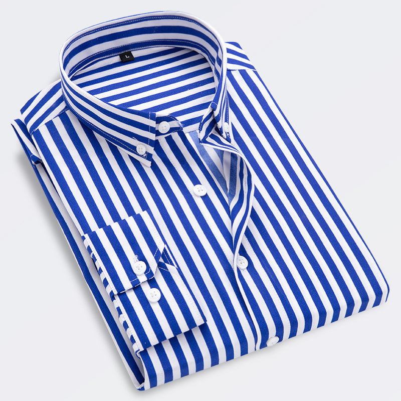 🔥👕🔥【M-5XL】Męska koszula biznesowa w paski z długim rękawem 2025