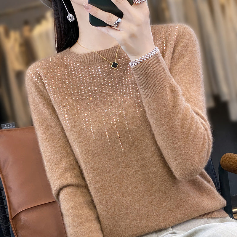 🔥🍁【Jesenski novi】【S-2XL】✨🌷Visokokvalitetni, moderan i elegantan ženski baršunasti kardigan s okruglim izrezom i nakitom