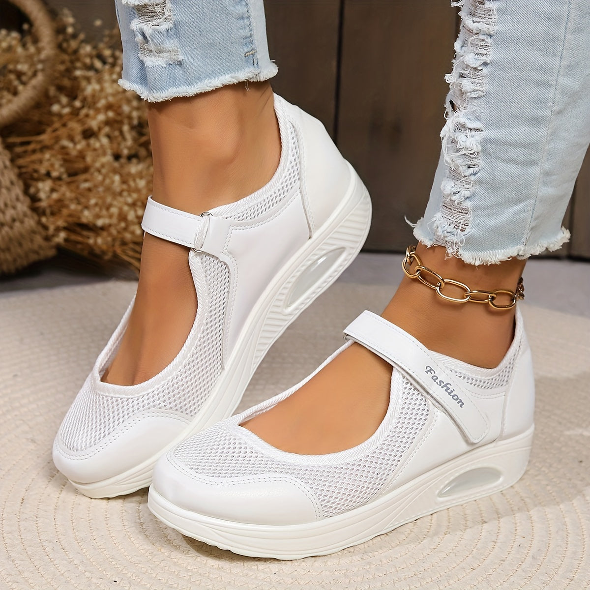 🔥✨【50% zľava 🔥】【35-43】Dámske pohodlné tenisky so sieťovinou a hrubou podrážkou