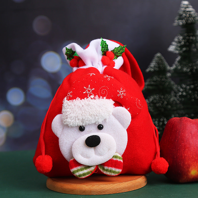 🎄🎁🔔【Zestaw 4 szt.】🦌🎅🏼Urocza torba prezentowa z motywem renifera i Mikołaja