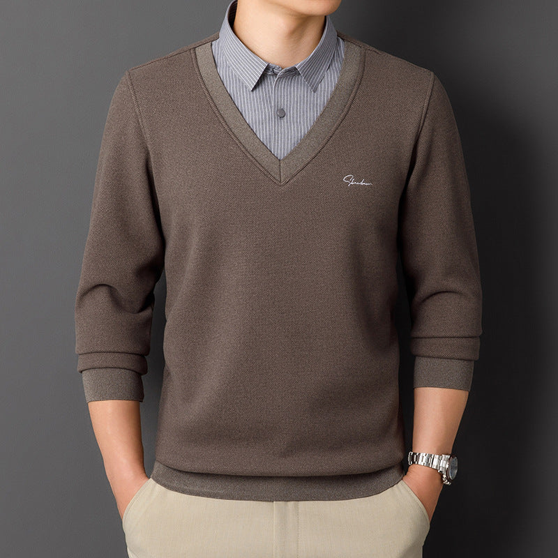 ✈️Oferta specjalna🔥【Kup jeden, a drugi dostaniesz gratis】Męska ciepła i ocieplana bluzka z kołnierzykiem z polaru【L-4XL】