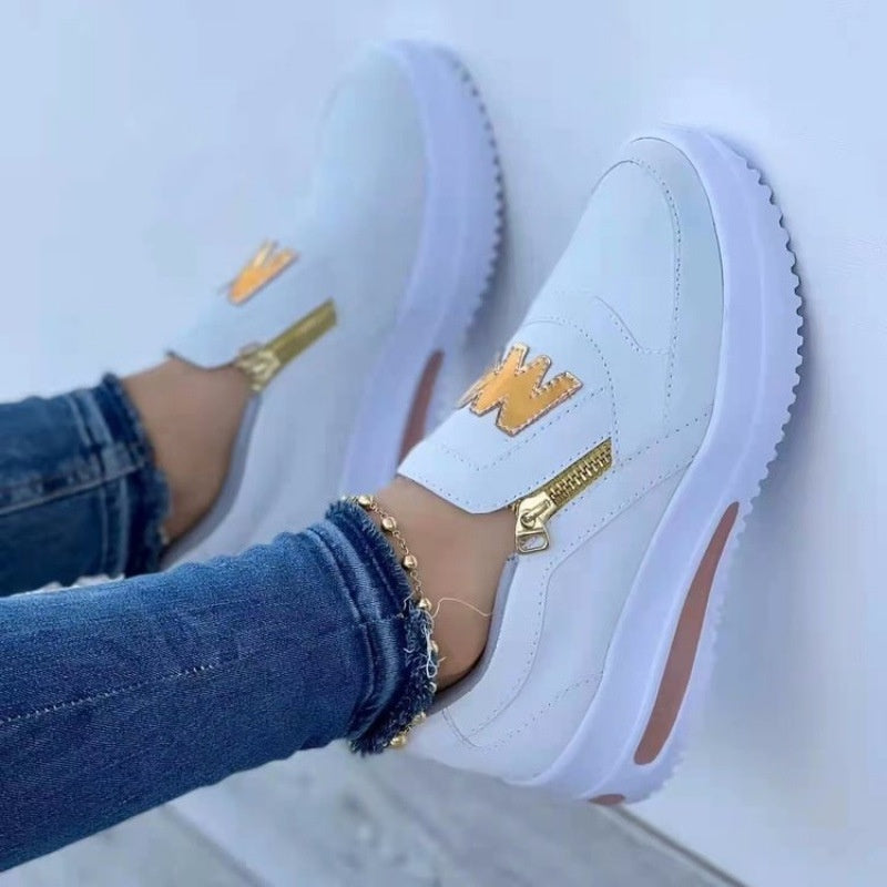 💥【35-43】✨ 2025 Damskie buty sportowe casualowe z zamkiem błyskawicznym, grubą podeszwą, modne i wygodne