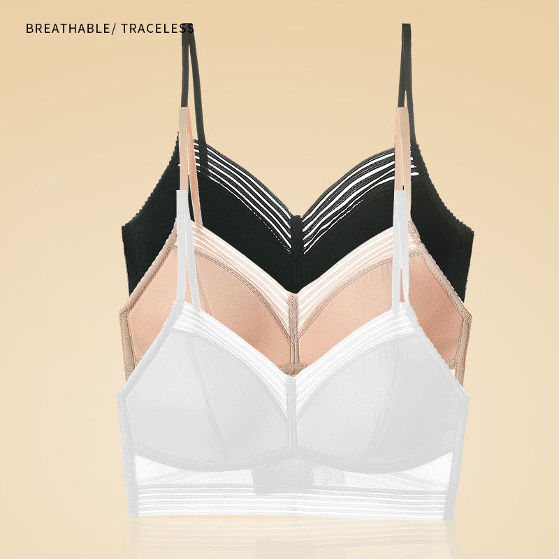 💖【3-częściowy zestaw】【S-3XL】 Koronkowy ultracienki biustonosz w kształcie litery U, bez pleców3631227