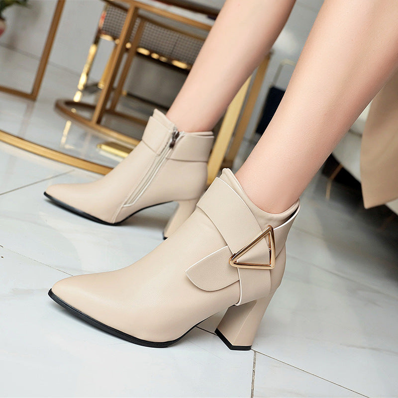 ✨👢【34-40】2024 zimowe nowe damskie skórzane botki na grubym obcasie, ręcznie robione-3840807