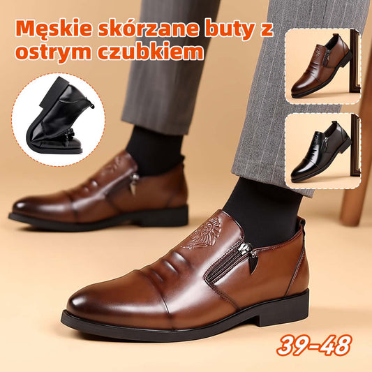 Zniżka ograniczona czasowo【39-48】 Ekskluzywne skórzane buty męskie z motywem lwa – siła, styl i elegancja
