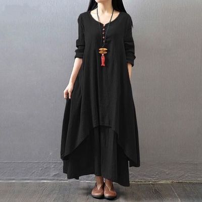 ✨🍁【Jesienna nowość】【S-5XL】Prosta, luźna, swobodna, elegancka sukienka dla kobiet