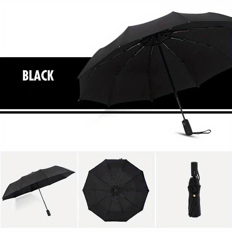 ☔ Dwuwarstwowy parasol automatyczny, wzmocniony, wiatroszczelny, nadający się do użytku zarówno podczas deszczowej, jak i słonecznej pogody.-3876439