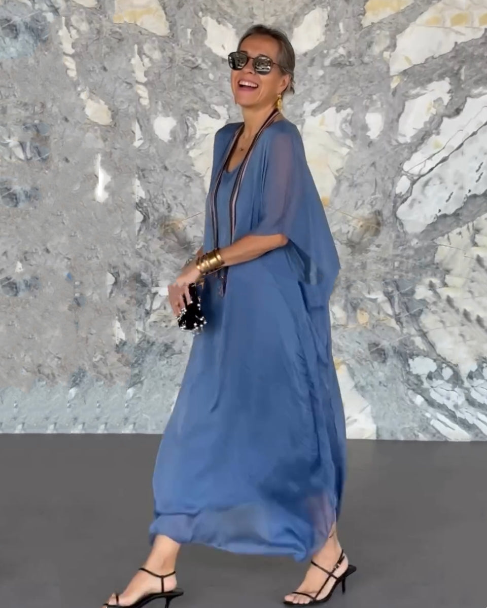 🔴🟡🔵【S-5XL】2025 lato nowa wysokiej jakości elegancka luźna sukienka swobodna ♦️Modna i uniwersalna