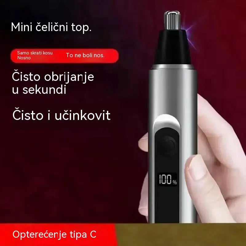 Profesionalni trimer za nos i uši s LED zaslonom, bezbolni putni pokloni za