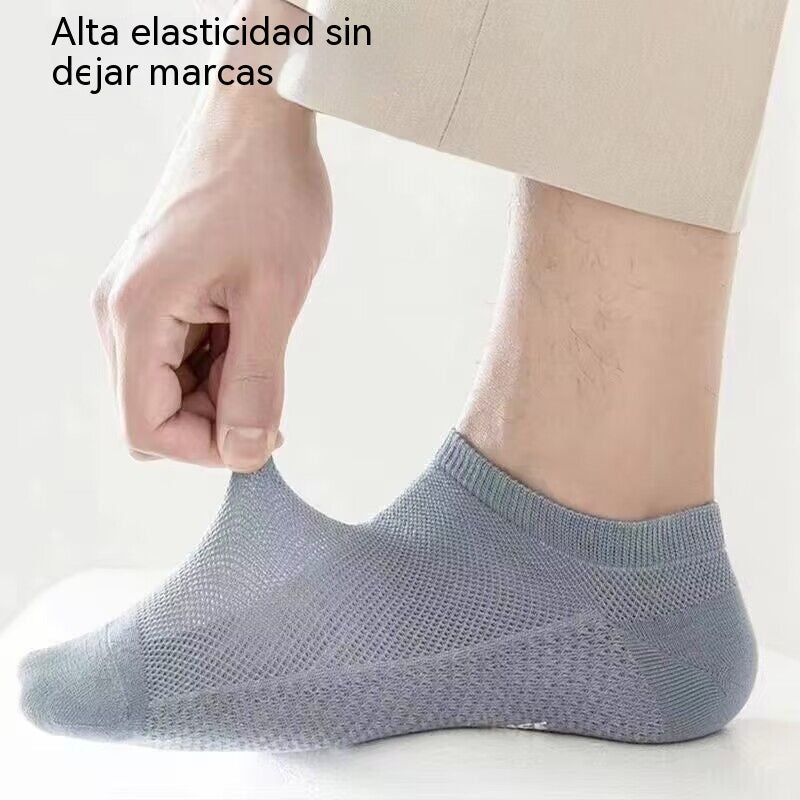 🔥【【¡Compra 5 y llévate 5 gratis!+50% off】🧦🧦 【10 unidades】Calcetines cortos de hombre, calcetines náuticos, calcetines finos de verano, resistentes al olor y absorbentes.
