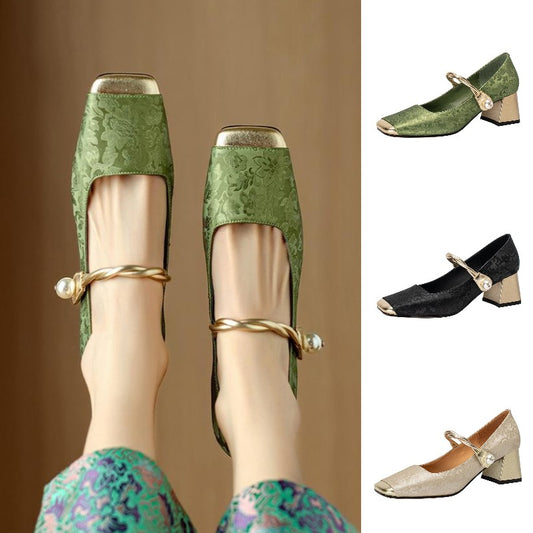 💥👡【35-39】✨Nowe modowe buty retro z haftem w kształcie kwiatów na rok 2025