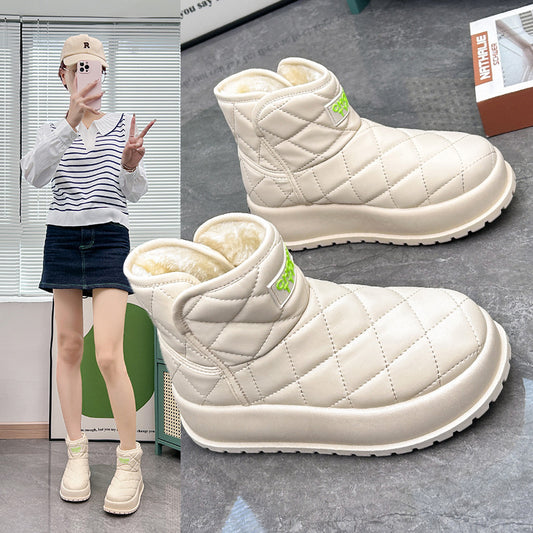 🔥🔥【35-40】2024 nowe zimowe buty damskie ciepłe plus aksamitne śniegowce-3798927