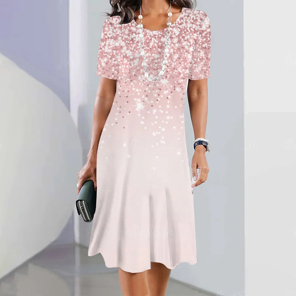 š„ćS-5XLćElegancka diamentowa sukienka w stylu retro z okrÄ
gÅym dekoltem3615469