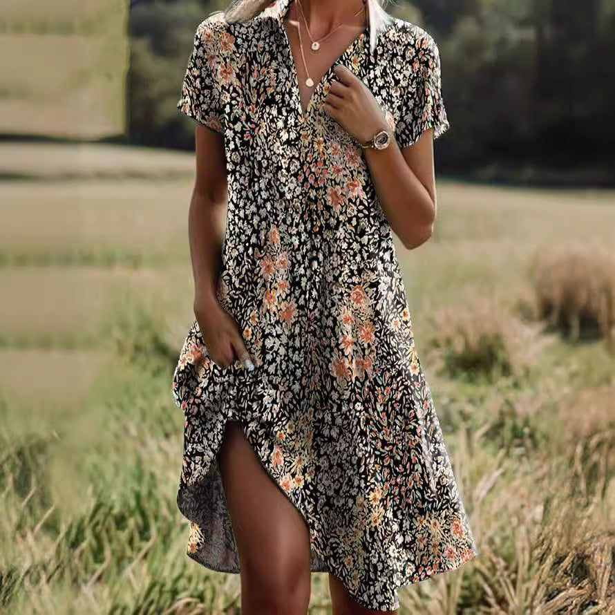 💥👗【🏆Najlepiej sprzedający się produkt】Nowa letnia elegancka i prosta modna sukienka z nadrukiem