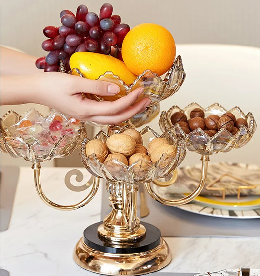 Wielowarstwowy talerz na owoce z europejskiego szkła kryształowego 3855006