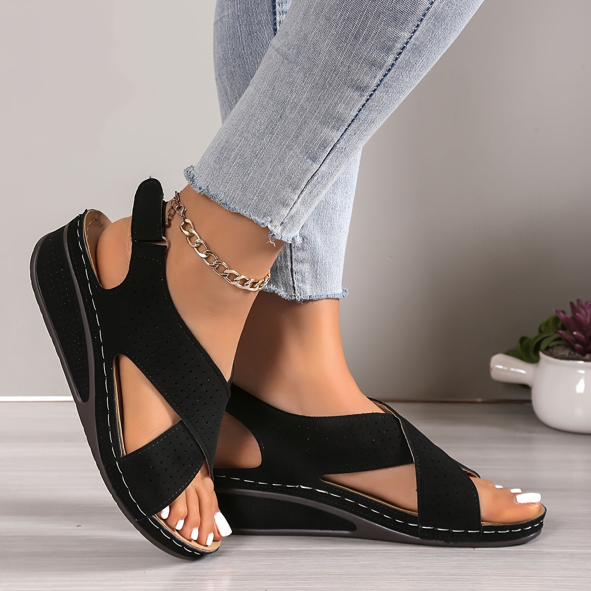 ✨👡50% de descuento🔥Sandalias de mujer con suela gruesa, en tallas grandes ✅️Pago contra entrega
